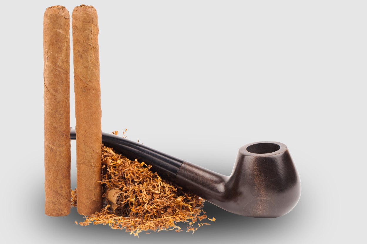 two cigars and a pipe